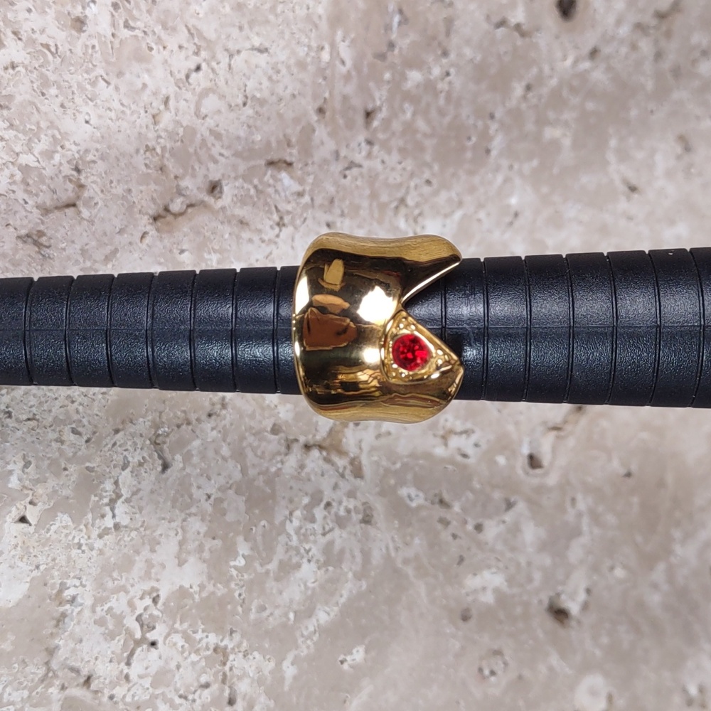 Rustic Cuff Gold Folded Band Ring - Picture 7 of 7